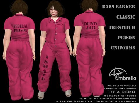 Second Life Marketplace U Tri Stitch Jumpsuit Pink Solid Prison