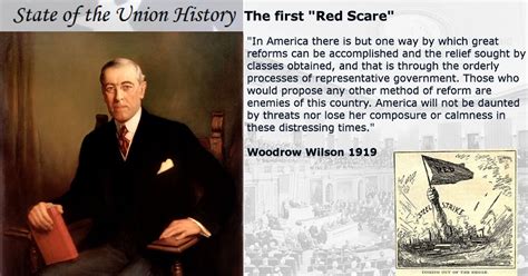 State Of The Union History 1919 Woodrow Wilson The First Red Scare
