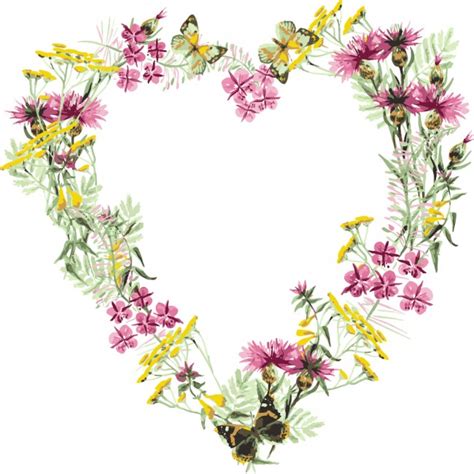 Spring Floral Wreath Love Heart Wall Sticker