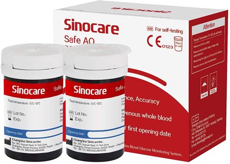 Sinocare Blood Glucose Test Strips Lancing Devices 50pcs Diabetic