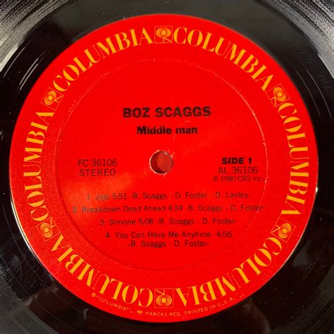 Boz Scaggs Middle Man 1980 Vintage Vinyl Record Lp Etsy