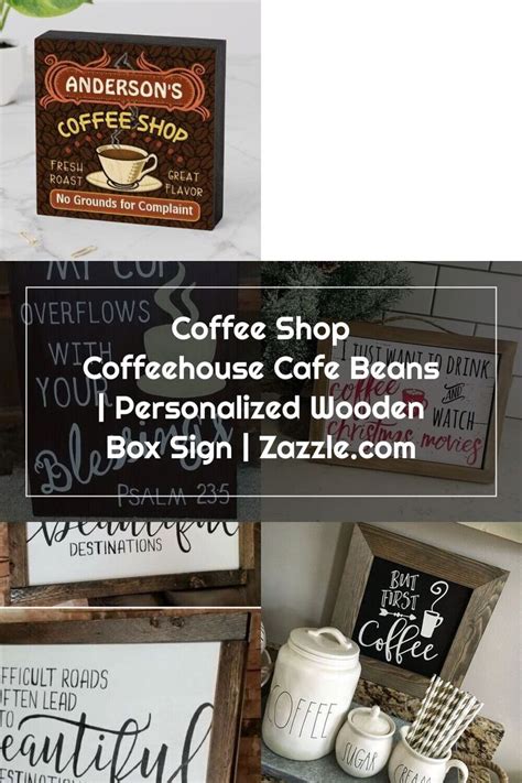 Coffee Shop Coffeehouse Cafe Beans Personalized Wooden Box Sign Box