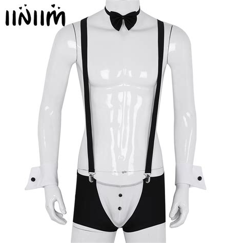 Underwear Men Groom Tuxedo Lingerie Set Thong Brief Underwear Suspender