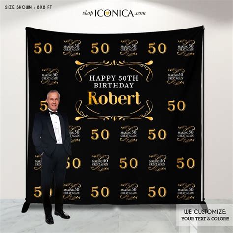 50th Birthday Backdrop Making 50 Great Again Decoraged To Perfection