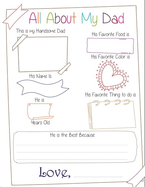 All About My Dad Printable Pdf Get Your Hands On Amazing Free Printables