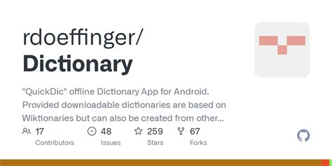 Github Rdoeffingerdictionary Quickdic Offline Dictionary App For