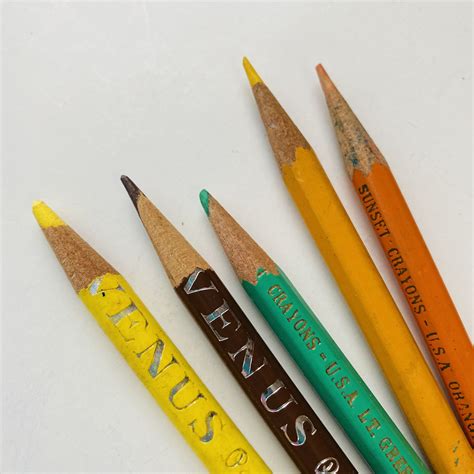 Old Stock Vintage Colored Pencils Unsharpened 23 Pencils