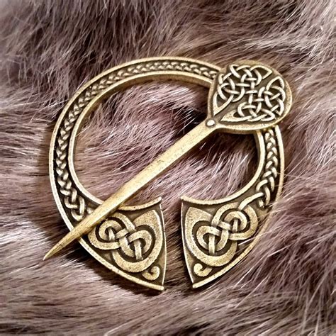 Celtic Cloak Pin Brooch Bronze Penannular Viking Style