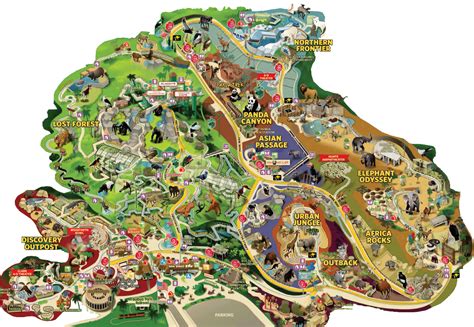 The Map Of San Diego Zoo In San Diego Usa