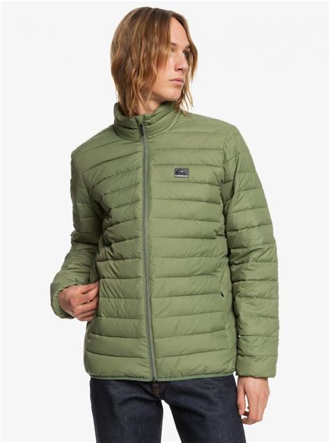 Mens Quiksilver Jackets Scaly Puffer Jacket Four Leaf Clover