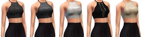 Cropped Halter Tops At Marvin Sims Sims 4 Updates