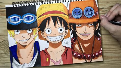 Speed Drawing Sabo Luffy Ace One Piece Youtube
