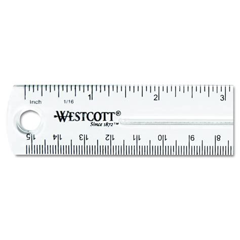 Westcott Shatter Resistant Clear Plastic 6 Inch Ruler 15220779