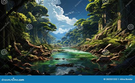 Immerse Yourself in the Tranquility of a Forest Oasis, Where a Majestic