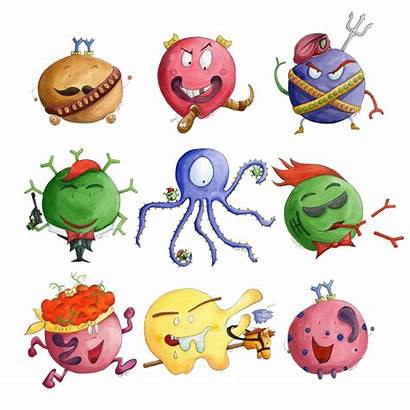 Cartoon Cells Clipart Immune System Immunology Illustration