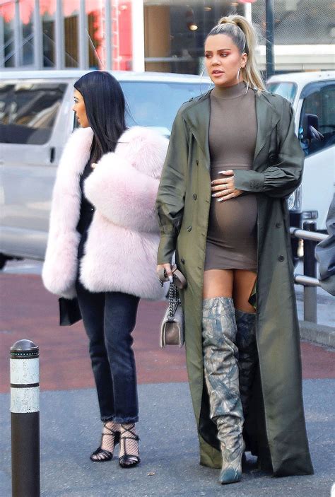 pregnant khloé kardashian steps out in super micro mini dress and thigh high boots in tokyo