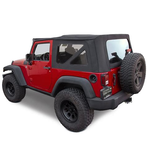 Each door is precision molded and specifically designed for the wrangler jk 2 and 4 door vehicles. Jeep Wrangler 2 Door Soft Convertible Top | Black Twill Cloth