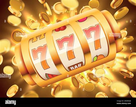 Golden Slot Machine With Flying Golden Coins Wins The Jackpot Big Win