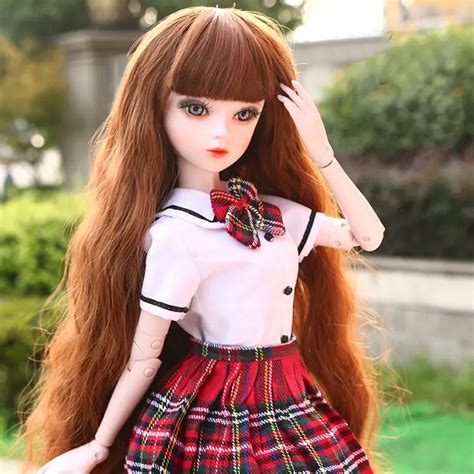 60cm Original Handmade Bjd Doll 13 Fashion Uniforms Schoolgirl Lifelike Jointed Dolls Girl