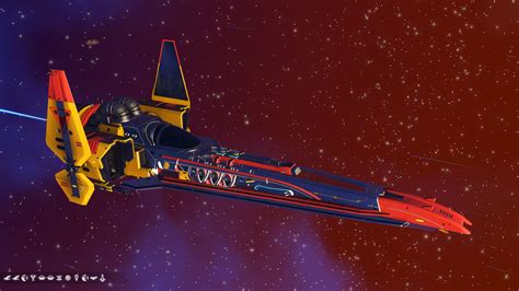 Yellow Red And Chrome Long Nose Fighter With Serenity Engines Bowie