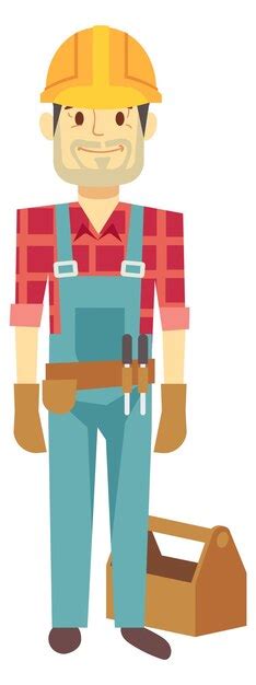 Premium Vector Construction Worker Cartoon Character Professional