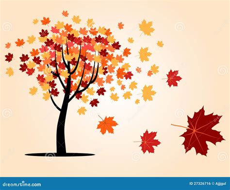 Autumn Maple Tree Stock Vector Illustration Of Painting 27326716
