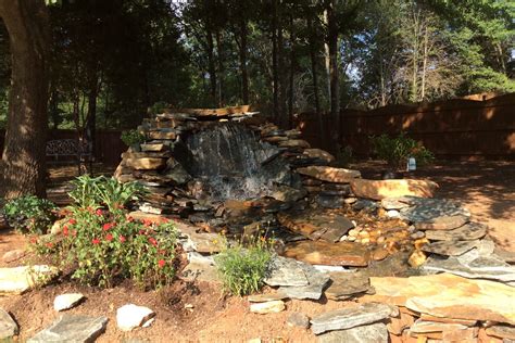 Outdoor waterfalls come in all shapes and sizes and make for emphatic focal points. DIY - Pondless Waterfall project, Simpsonville, SC - July ...