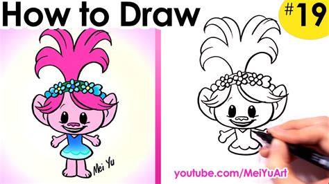How To Draw Poppy Troll Meiyuart Drawing Lessons 19 Trolls 2