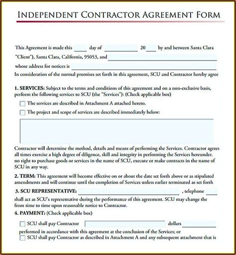 Basic Independent Contractor Agreement Template Template 2 Resume