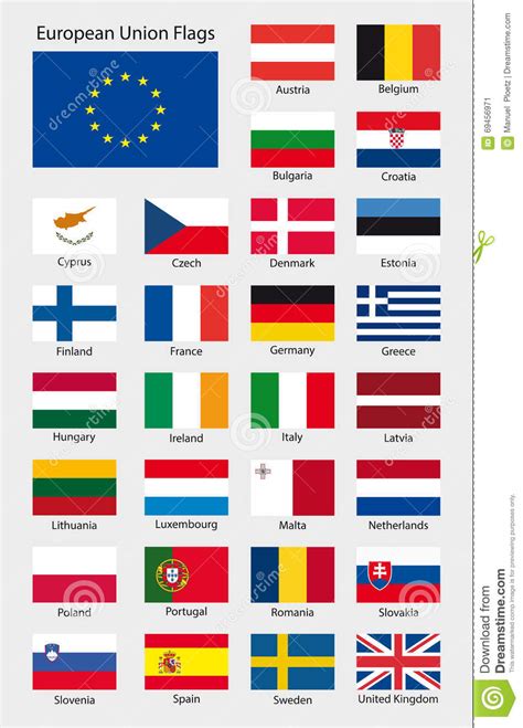European Country Flags Collection Stock Vector Illustration Of Czech