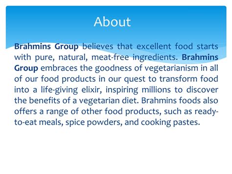 Ppt Brahmins Foods Powerpoint Presentation Free Download Id12092260