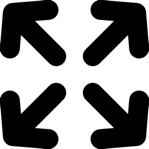 Cuatro Flechas Símbolo Interfaz Para Maximizar El Tamaño Icono Gratis