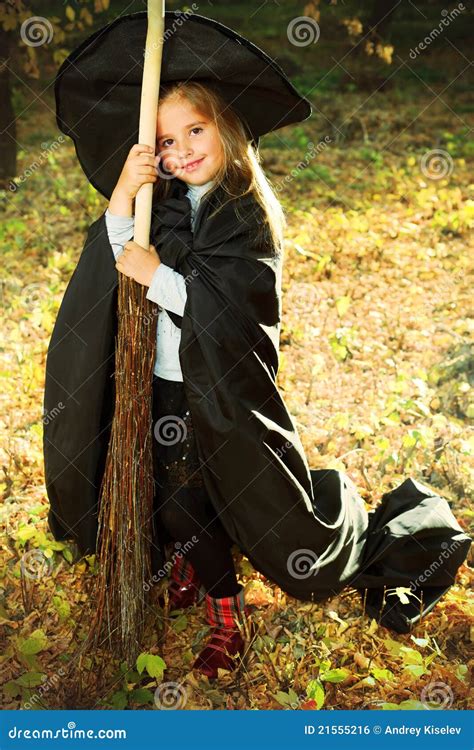 Girl With Broom Stock Photo Image Of Costume Broom 21555216