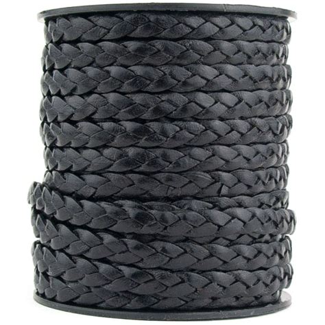 Xsotica Flat Braided Leather Cord 5 Mm 1 Yard
