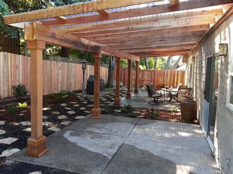 Redwood Pergola With Corrugated Plastic Roof 50 Beautiful Redwood