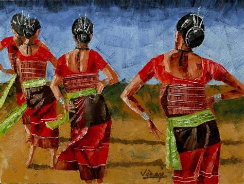 Bihu Dance Assam Painting By Vinay Babar Saatchi Art