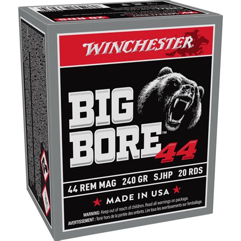 Winchester Big Bore Handgun Ammunition 44 Rem Mag 240 Gr Sjhp 1485