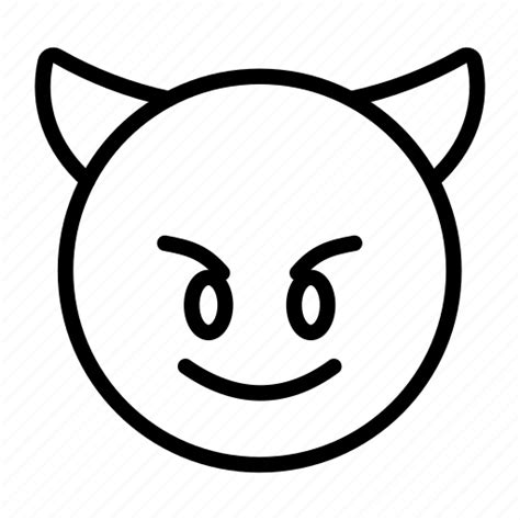 Emoji Emoticon Emotion Evil Face Horns Smiling Icon Download On