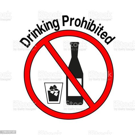 Drinking Prohibitedno Alcohol Sign Isolated On White Background Stock