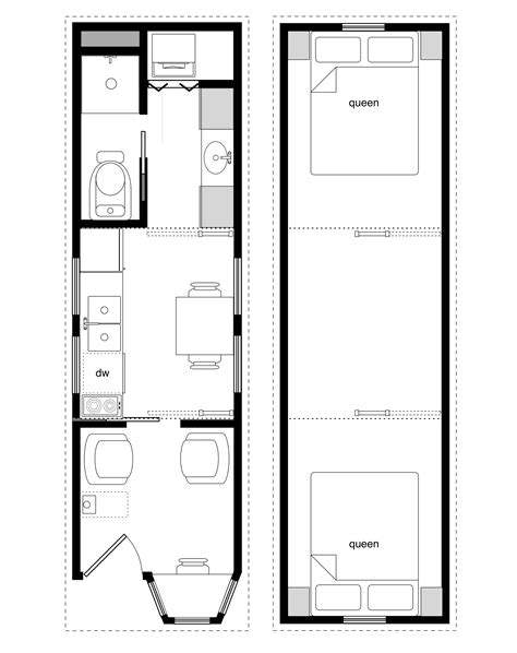 This tiny house goes a little smaller than the previous plans mentioned. Sample Floor Plans for the 8x28 Coastal Cottage - Tiny ...