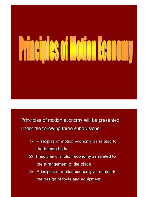Principles Of Motion Economy Pdf Lighting Screw