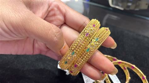 Kalyan Jewellers Gold Bangle Designs With Weight Gold Bangle Designs