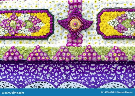 Intricate Patterns Of Flowers Seeds And Papercut Art On A Floral Float