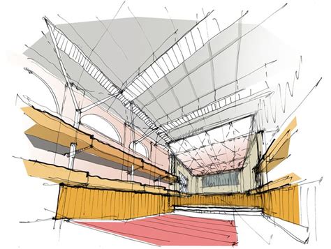 Auditorium Concept Auditorium Design Architecture Sketch Conceptual
