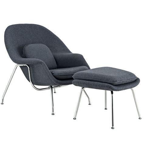 We have this chair (in this color) and it is super comfortable. Eero Saarinen Womb Lounge Chair & Ottoman