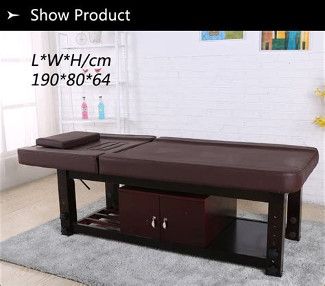 Comfortable Leather Thai Spa Massage Table Bed With Cabinet Storage Buy Massage Table With