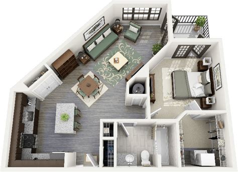 1 bedrooom & studio apartments. 50 One "1" Bedroom Apartment/House Plans | Architecture ...
