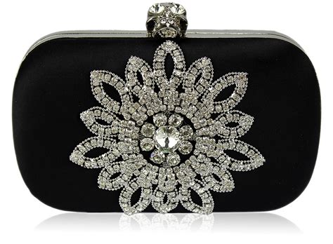 Wholesale And B2b Black Sparkly Crystal Satin Clutch Purse Supplier