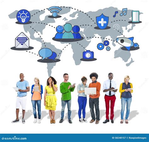 Soziales Netz Das Globale Kommunikations Verbindungs Konzept Teilt