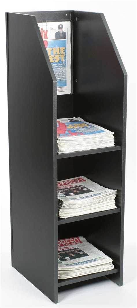 3 Tiered Newspaper Rack For Floor Fits Tabloid Size Papers Separate